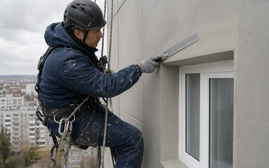 Фасадная шпаклёвка утеплённой стены и выравнивание наружных откосов